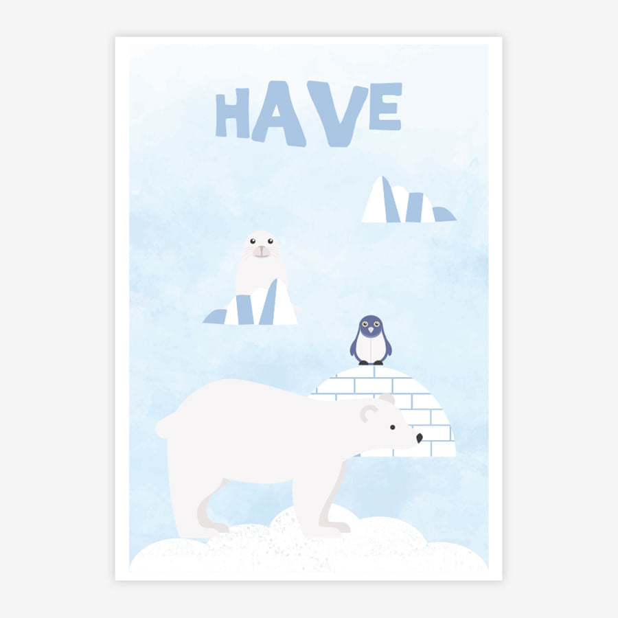 Quadro Infantil Animais Have Azul