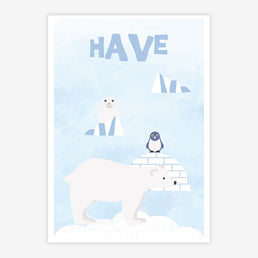 Quadro Infantil Animais Have Azul