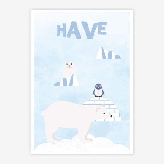 Quadro Infantil Animais Have Azul