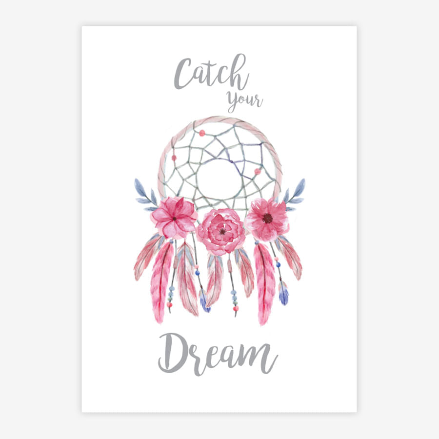 Quadro Infantil Filtro dos Sonhos Rosa