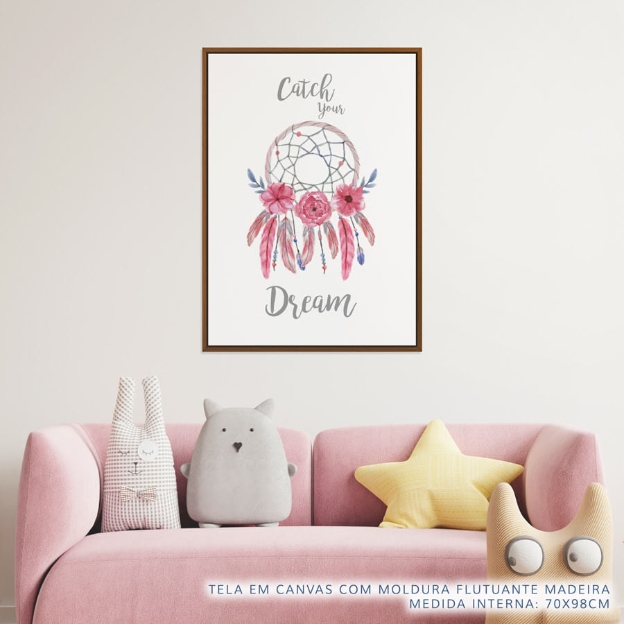Quadro Infantil Filtro dos Sonhos Rosa