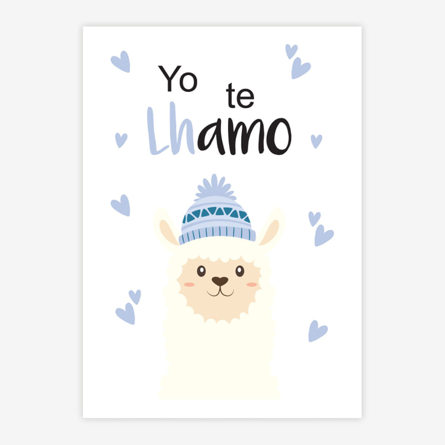 Quadro Infantil Yo Te Lhamo Azul