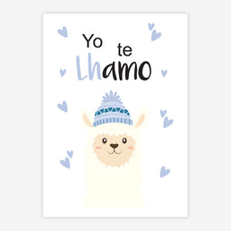 Quadro Infantil Yo Te Lhamo Azul