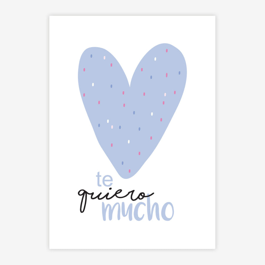 Quadro Infantil Te Quiero Mucho Azul