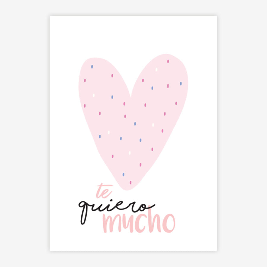 Quadro Infantil Te Quiero Mucho Rosa