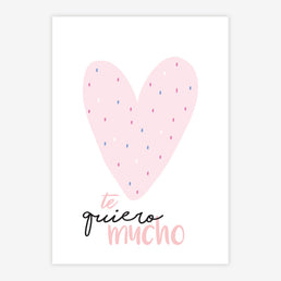 Quadro Infantil Te Quiero Mucho Rosa
