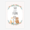 Quadro Infantil Animais So Much Fun Malva