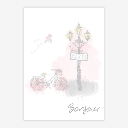 Quadro Infantil Paris Bonjour Rosa Vertical