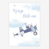 Quadro Infantil Aviador Fly High Little One Cinza