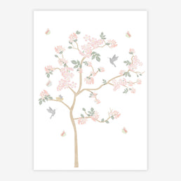 Quadro Infantil Jardim Liv Árvore Rosa