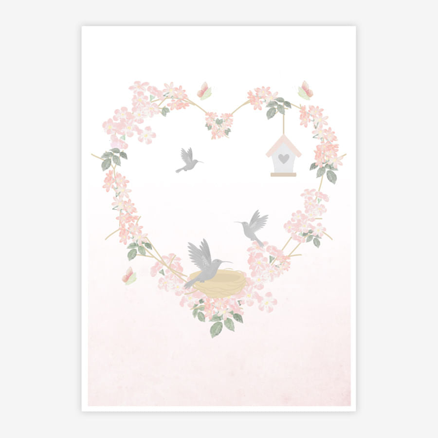 Quadro Infantil Jardim Liv Guirlanda Rosa