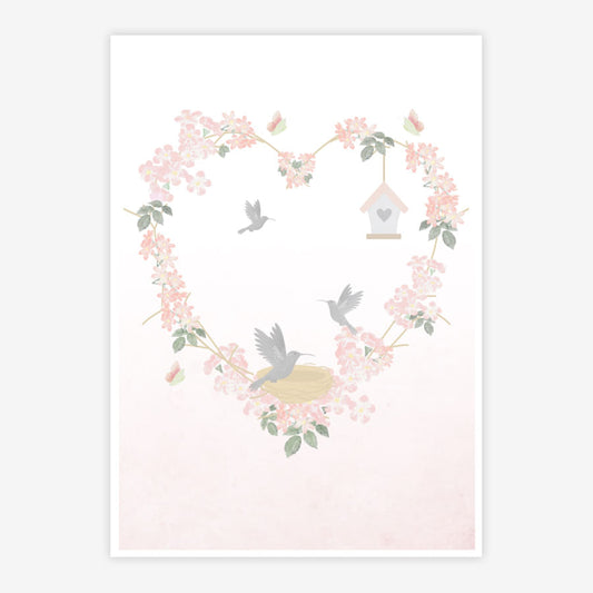 Quadro Infantil Jardim Liv Guirlanda Rosa