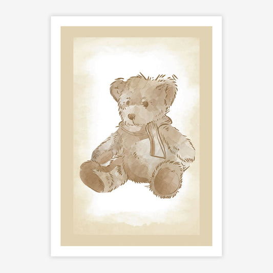 Quadro Infantil Urso Classic Bege
