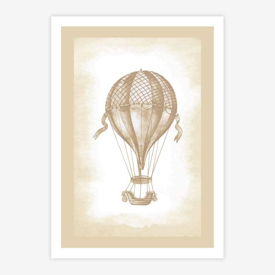 Quadro Infantil Balão Classic Bege