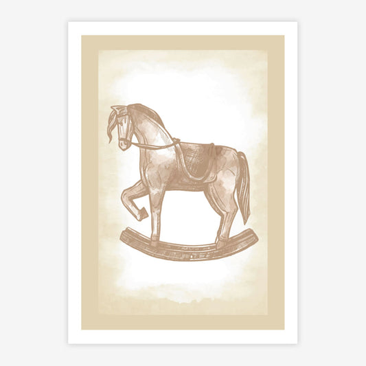 Quadro Infantil Cavalinho Classic Bege