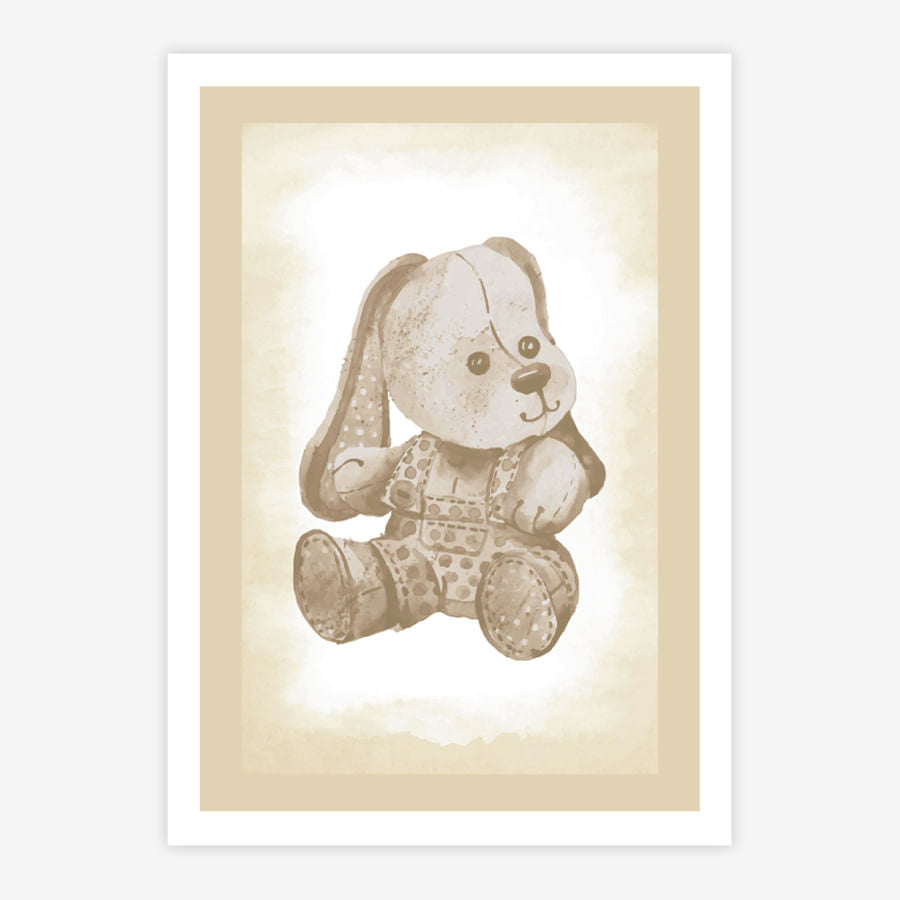 Quadro Infantil Cachorro Classic Bege