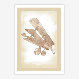Quadro Infantil Avião Classic Bege