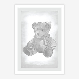 Quadro Infantil Urso Classic Cinza