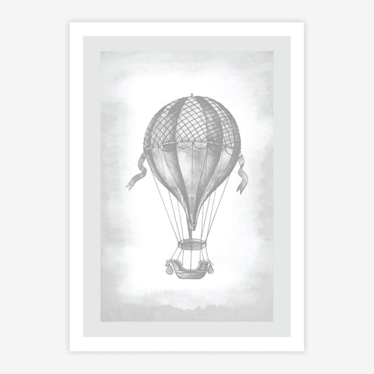 Quadro Infantil Balão Classic Cinza