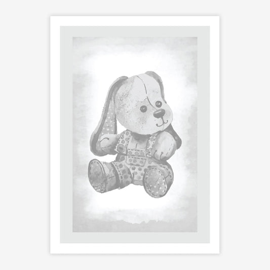 Quadro Infantil Cachorro Classic Cinza