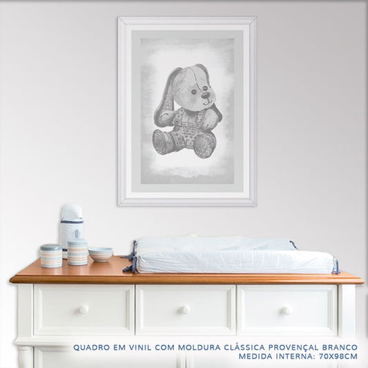 Quadro Infantil Cachorro Classic Cinza