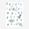 Quadro Infantil Dino ABC Cinza