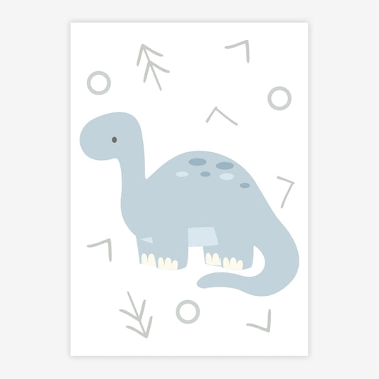 Quadro Infantil Dino Brontossauro Azul
