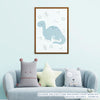 Quadro Infantil Dino Brontossauro Azul