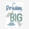 Quadro Infantil Dino Dream Big Cinza