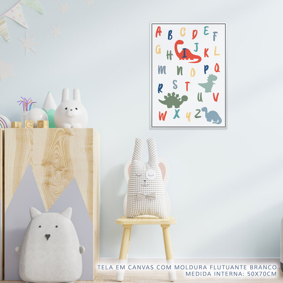 Quadro Infantil Dino ABC Color