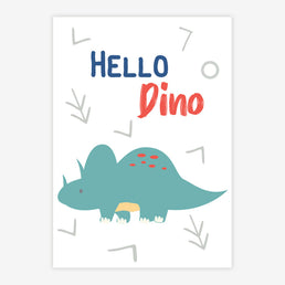 Quadro Infantil Dino Hello Triceraptor Color