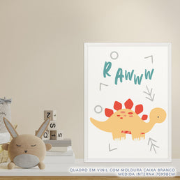 Quadro Infantil Dino RAWW Stegossauro Color