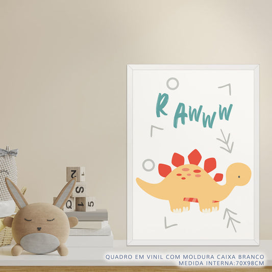 Quadro Infantil Dino RAWW Stegossauro Color