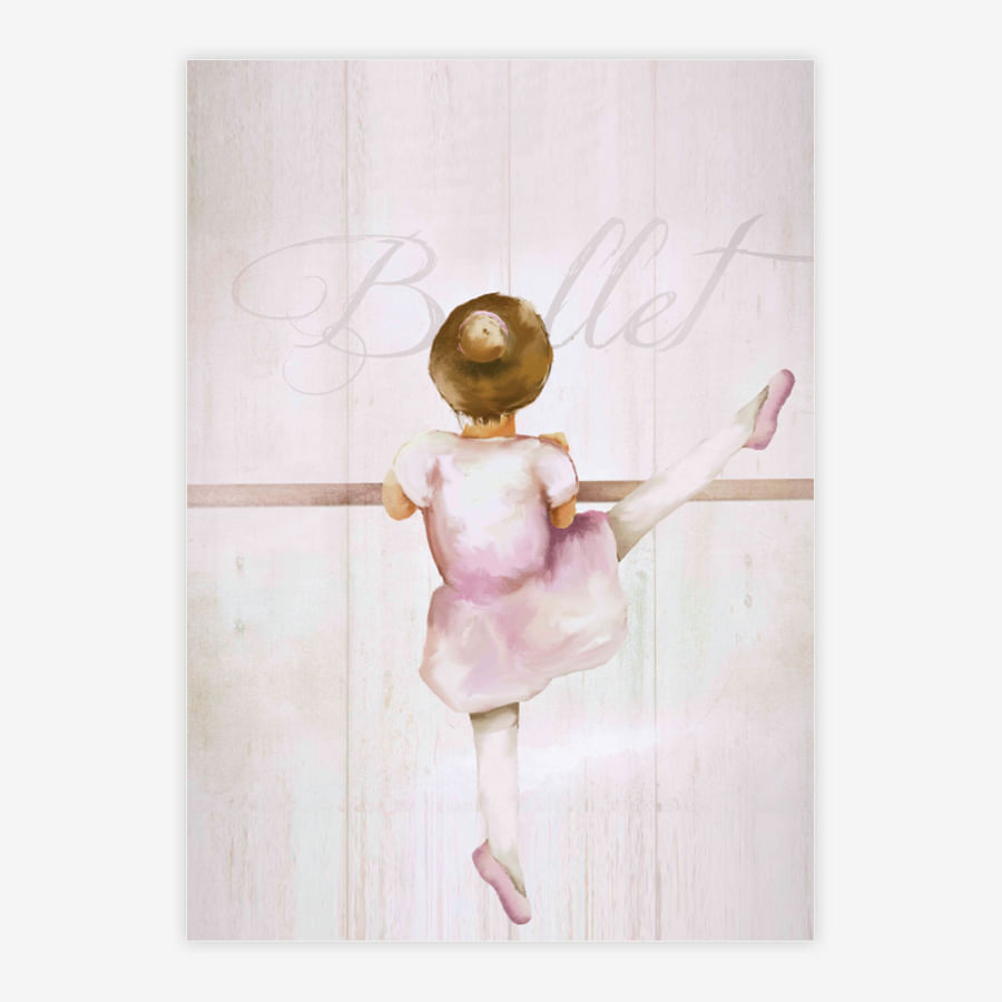 Quadro Infantil Bailarina de Costas Rosa