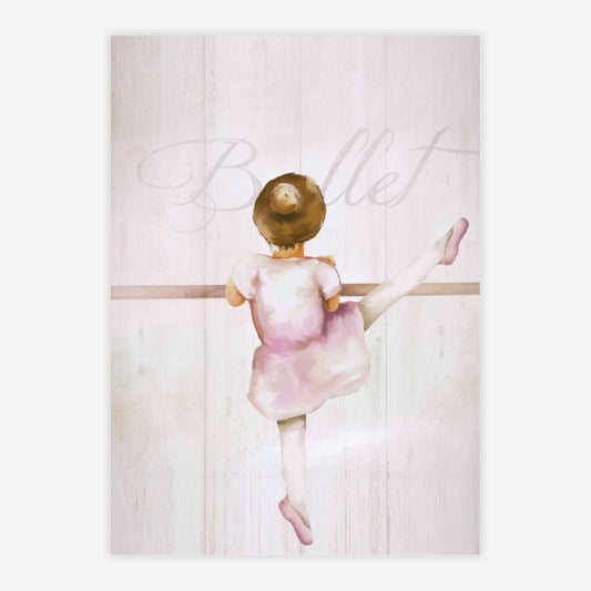 Quadro Infantil Bailarina de Costas Rosa