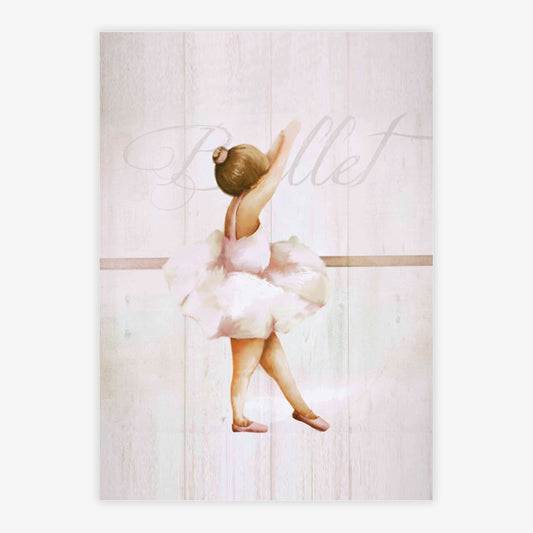 Quadro Infantil Bailarina de Lado Rosa