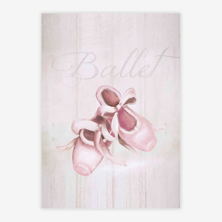 Quadro Infantil Sapatilha de Balé Rosa