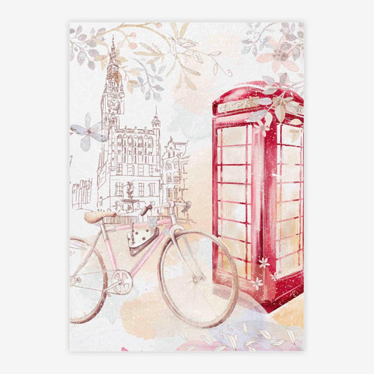 Quadro Infantil London Garden Rosa