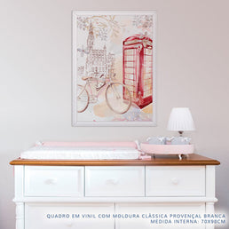 Quadro Infantil London Garden Rosa