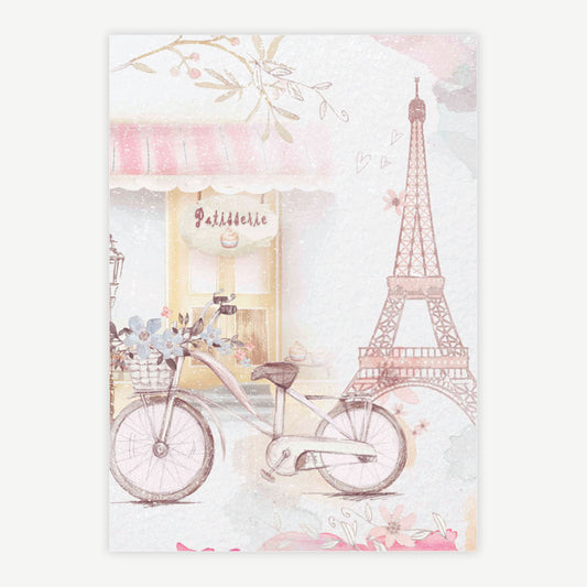 Quadro Infantil Patisserie Paris Rosa