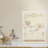 Quadro Infantil Coração Passarinhos Rosa