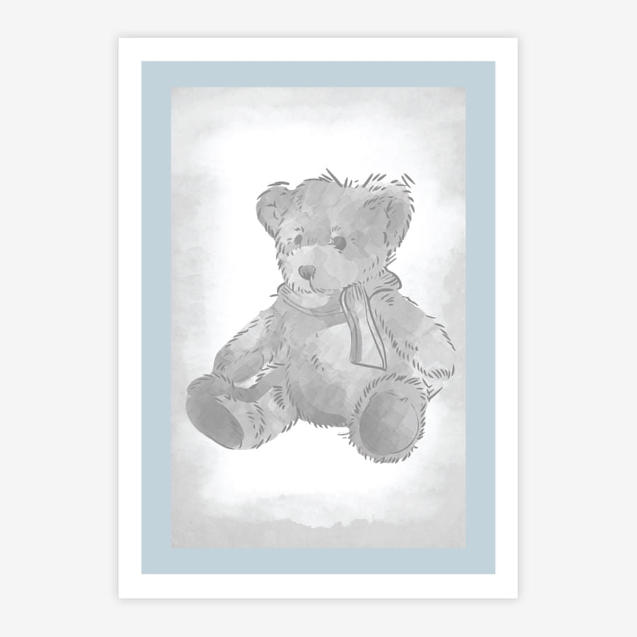 Quadro Infantil Urso Classic Azul