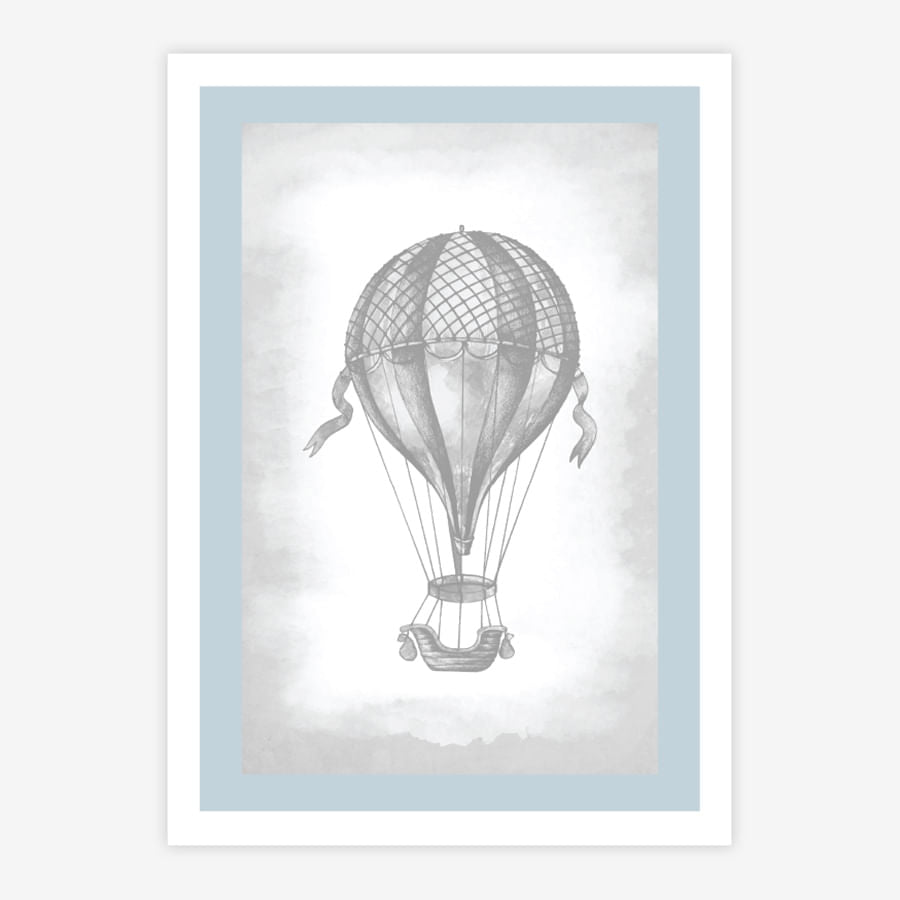 Quadro Infantil Balão Classic Azul