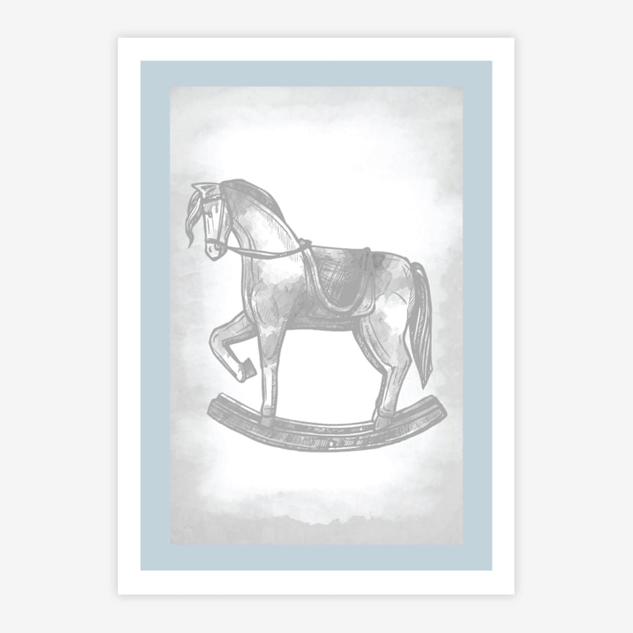 Quadro Infantil Cavalinho Classic Azul