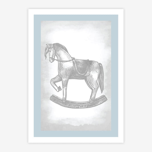 Quadro Infantil Cavalinho Classic Azul