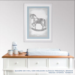 Quadro Infantil Cavalinho Classic Azul