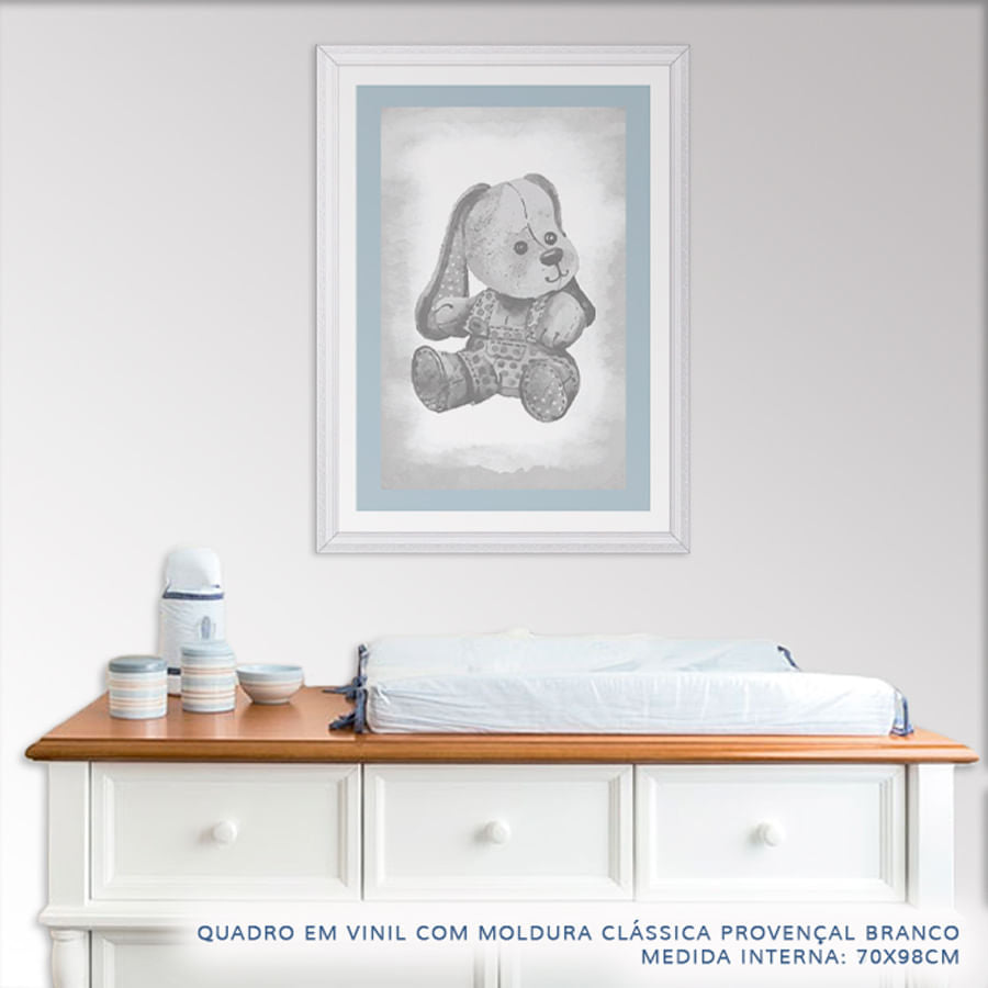 Quadro Infantil Cachorro Classic Azul