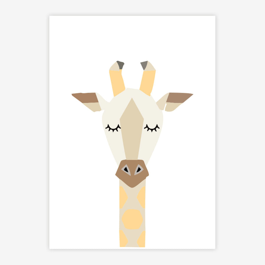 Quadro Infantil Girafa Moderna Amarelo