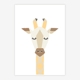Quadro Infantil Girafa Moderna Amarelo