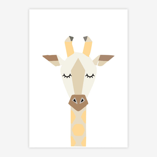 Quadro Infantil Girafa Moderna Amarelo